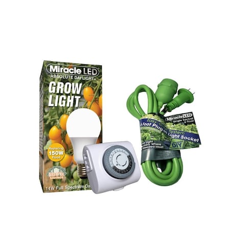 Miracle Led Full Spectrum Single Socket Absolute Daylight PLUS Light Fixture, Timer 802986